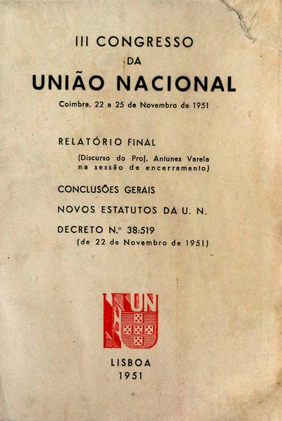 III CONGRESSO DA UNIÃƒO NACIONAL.