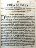 COPIA DE CARTA DELS FVNESTOS ESTRAGOS HÃ CAVSAT LA continuaciÃ² dels grans Terramotos en Roma, y en altres parts de Italia.