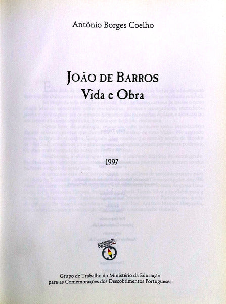 JOÃƒO DE BARROS, VIDA E OBRA.