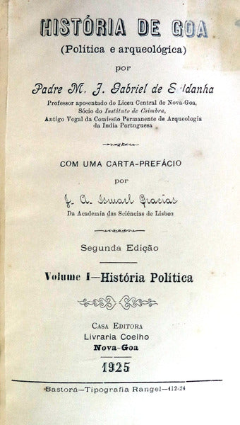 HISTÃ“RIA DE GOA (POLÃTICA E ARQUEOLÃ“GICA)