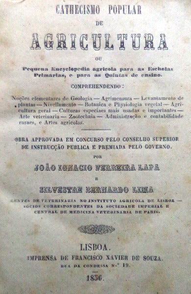 CATHECISMO POPULAR DE AGRICULTURA