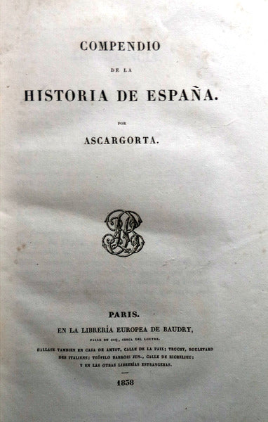 COMPENDIO DE LA HISTORIA DE ESPAÃ‘A.