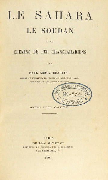 LE SAHARA, LE SOUDAN ET LES CHEMINS DE FER TRANSSAHARIENS.