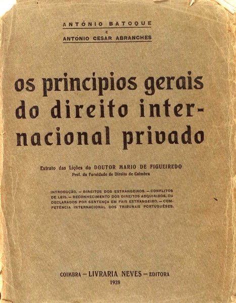 OS PRINCIPIOS GERAIS DO DIREITO INTERNACIONAL PRIVADO.