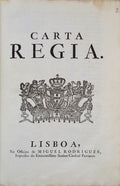 CARTA RÉGIA [E LEGISLAÇÃO SOBRE O PROCESSO DOS TÃ?VORAS, 8 FOLHETOS].