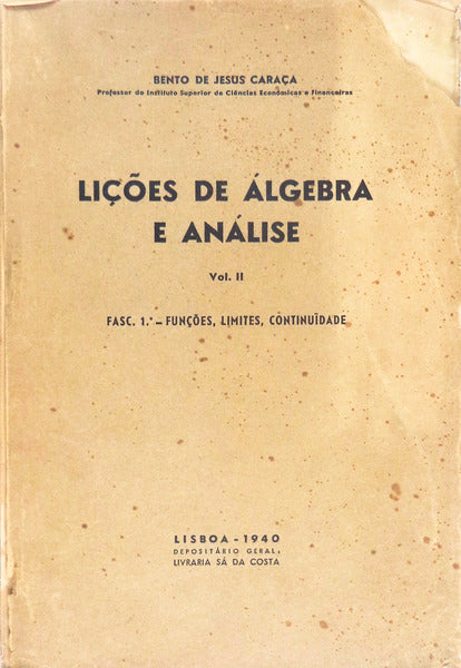 LIÃ‡Ã•ES DE ÃLGEBRA E ANÃLISE.