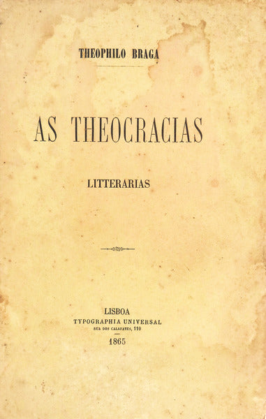 AS THEOCRACIAS LITTERARIAS.