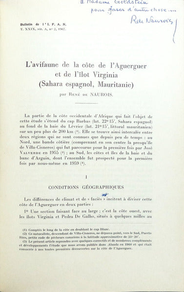 Lâ€™ AVIFAUNE DE LA CÃ”TE DE Lâ€™ ARGUERGUER ET DE Lâ€™ ÃŽLOT VIRGINIA.