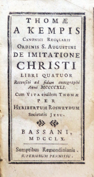 DE IMITATIONE CHRISTI. LIBRI QUATUOR.