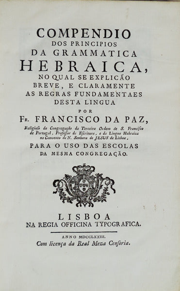 COMPENDIO DOS PRINCIPIOS DA GRAMMATICA HEBRAICA,