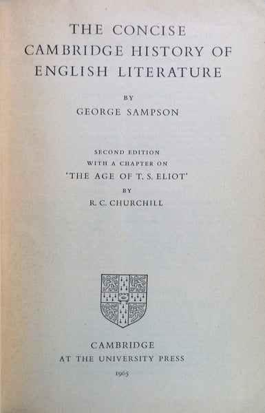 THE CONCISE CAMBRIDGE HISTORY OF ENGLISH LITERATURE.