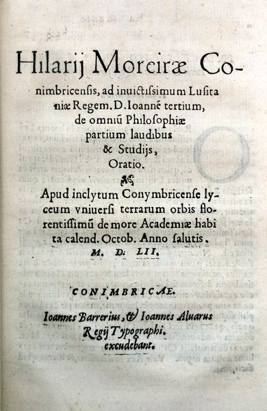 DE OMNIÃ› PHILOSOPHIAE PARTIUM LAUDIBUS & STUDIJS, ORATIO.