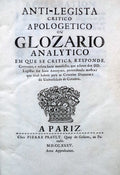 ANTI-LEGISTA CRITICO APOLOGETICO GLOZARIO ANALYTICO.