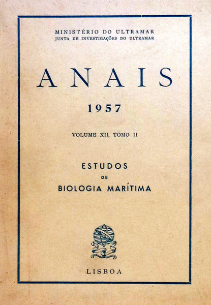 ESTUDOS DE BIOLOGIA MARÃTIMA. ANAIS Vol. XII, TOMO II.