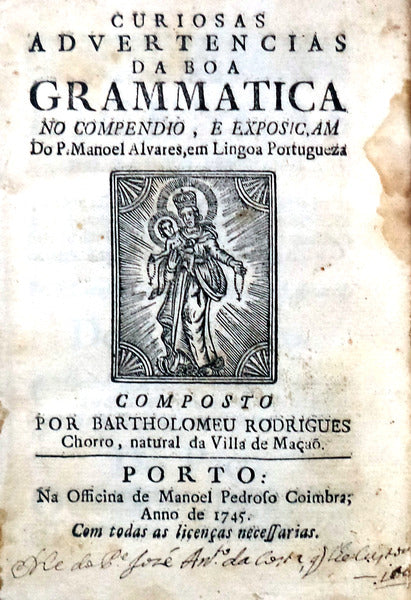 CURIOSAS ADVERTENCIAS DA BOA GRAMMATICA