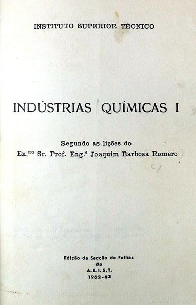 INDÃšSTRIAS QUÃMICAS. I. [e II]