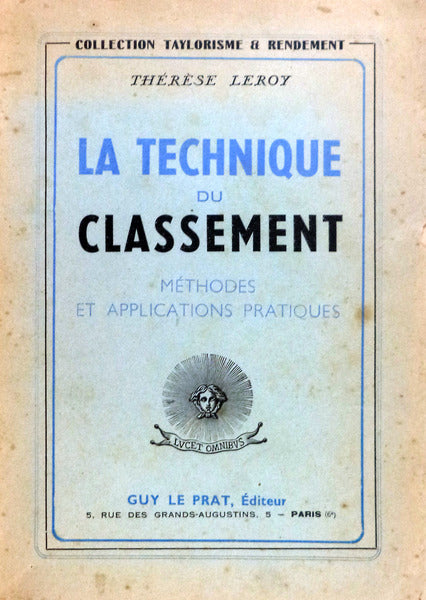 LA TECHNIQUE DU CLASSEMENT.