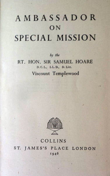 AMBASSADOR ON A SPECIAL MISSION.