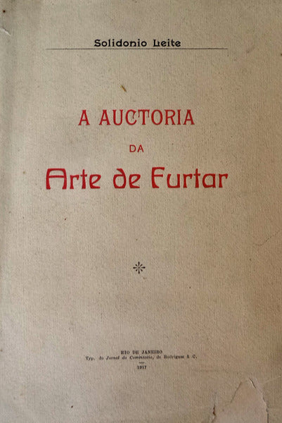 A AUCTORIA DA ARTE DE FURTAR.