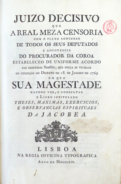 JUIZO DECISIVO QUE A REAL MEZA CENSORIA [+SENTENÃ‡A DE AUTO DE FÃ‰]