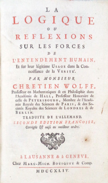 LA LOGIQUE OU REFLEXIONS SUR LES FORCES DE L'ENTENDEMENT HUMAIN,