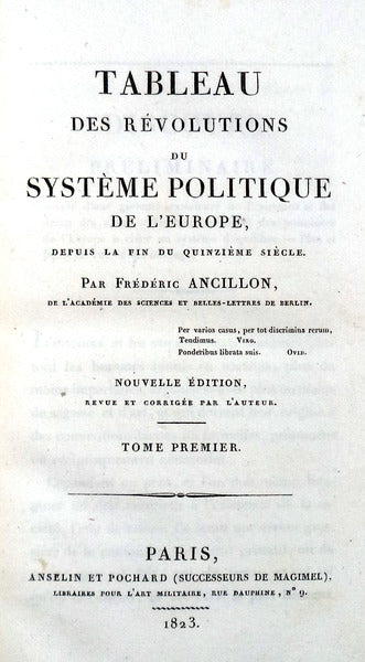 TABLEAU DES RÃ‰VOLUTIONS DU SYSTÃˆME POLITIQUE DE L'EUROPE,