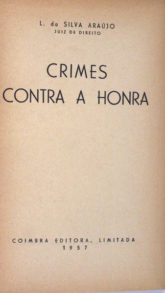 CRIMES CONTRA A HONRA.