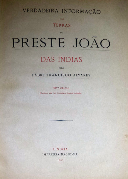 VERDADEIRA INFORMAÃ‡ÃƒO DAS TERRAS DO PRESTE JOÃƒO DAS INDIAS