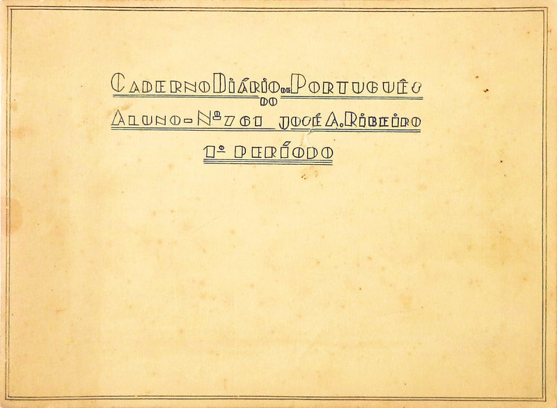 MANUSCRITO ESCOLAR CALIGRAFO - ESTADO NOVO - CADERNO DIÃRIO DE PORTUGUÃŠS.