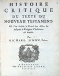 HISTOIRE CRITIQUE DU TEXTE DU NOVEAU TESTAMENT.