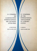 IV CONGRÃ‰S DE L'ASSOCIATION INTERNATIONALE DE CRITIQUES LITTÃ‰RAIRES.