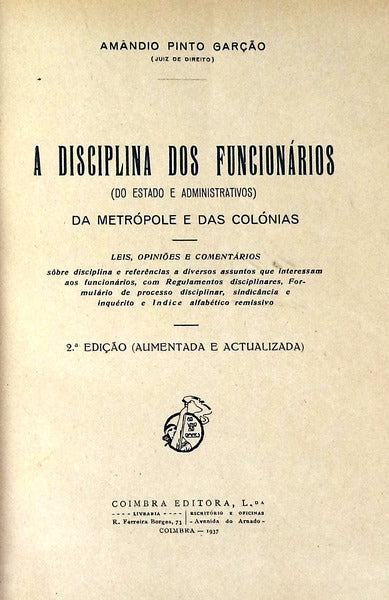 A DISCIPLINA DOS FUNCIONÃRIOS.