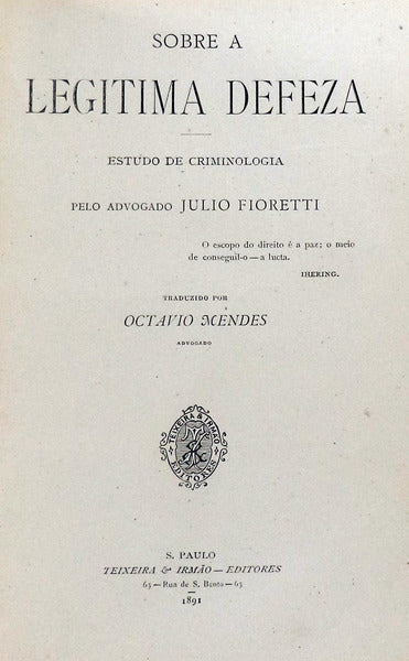 SOBRE A LEGITIMA DEFEZA.