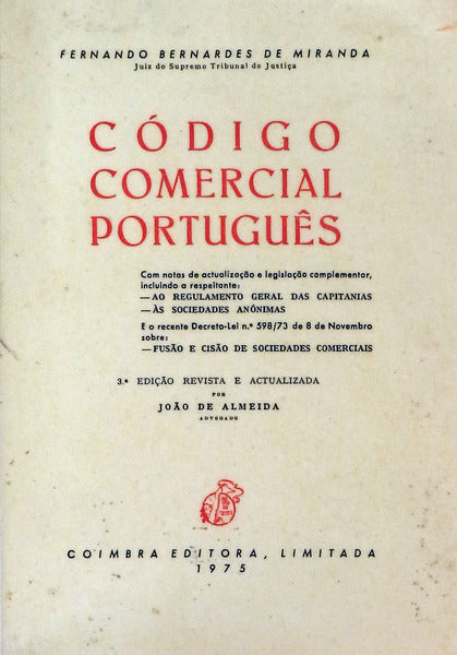 CÃ“DIGO COMERCIAL PORTUGUÃŠS. [3.Âª EDIÃ‡ÃƒO]