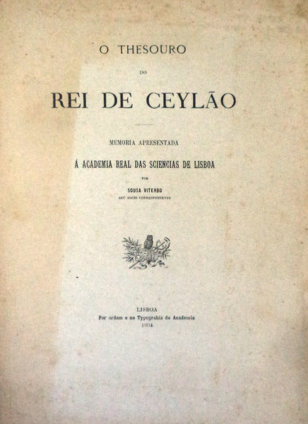 O THESOURO DO REI DE CEYLÃƒO.