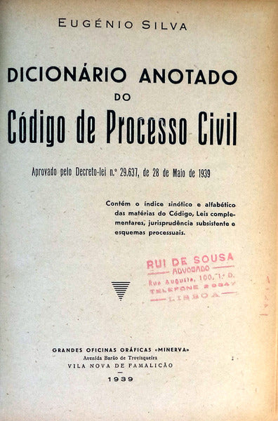 DICIONÃRIO ANOTADO DO CÃ“DIGO DE PROCESSO CIVIL.