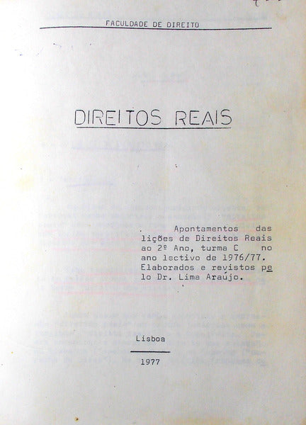 DIREITOS REAIS. [INCOMPLETO]