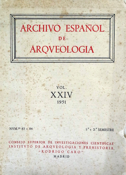ARCHIVO ESPAÃ‘OL DE ARQUEOLOGIA.