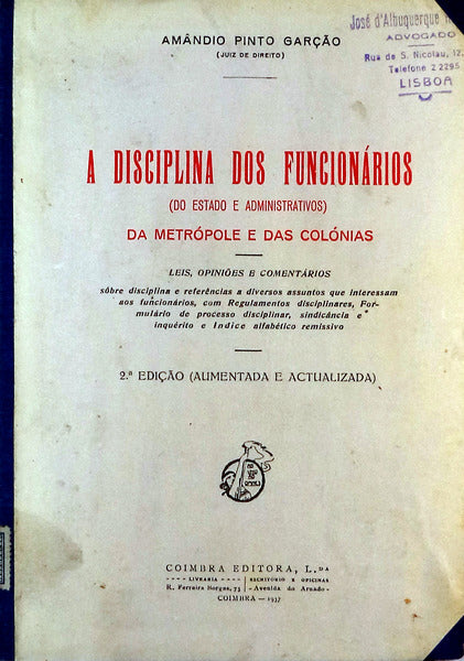 A DISCIPLINA DOS FUNCIONÃRIOS.