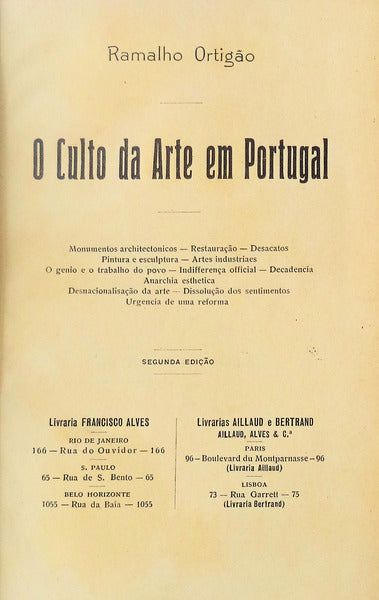 O CULTO DA ARTE EM PORTUGAL.