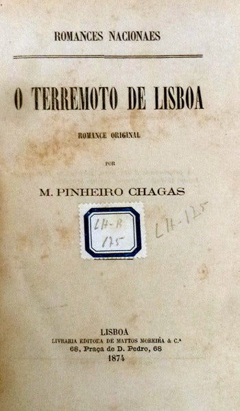 O TERREMOTO DE LISBOA. ROMANCE ORIGINAL.