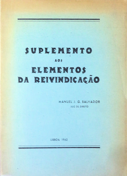 SUPLEMENTO AOS ELEMENTOS DA REVINDICAÃ‡ÃƒO.