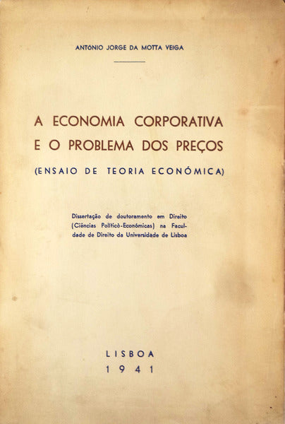 A ECONOMIA CORPORATIVA E O PROBLEMA DOS PREÃ‡OS.