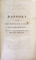RAPPORT SUR LES MOULINS A BRAS ET A CHARRIOT,