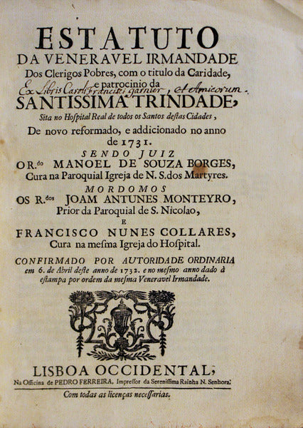 ESTATUTO DA VENERAVEL IRMANDADE Dos Clerigos Pobres,