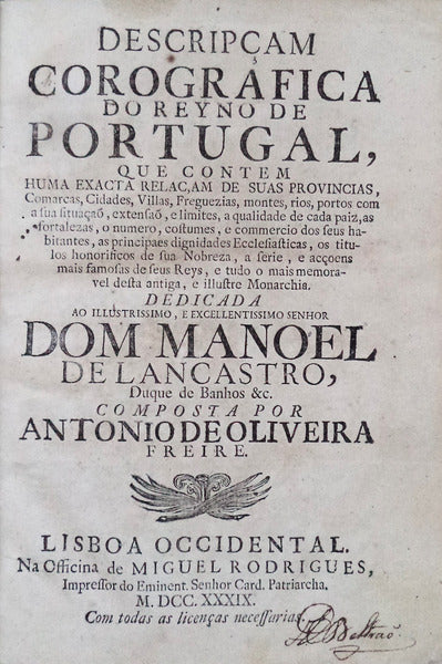 DESCRIPÃ‡AM COROGRAFICA DO REYNO DE PORTUGAL,