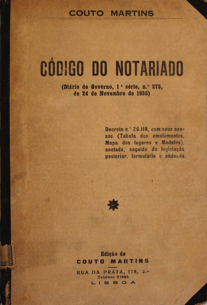 CÃ“DIGO DO NOTARIADO [DECRETO-LEI N.Âº 26118, DE 24/11/35].