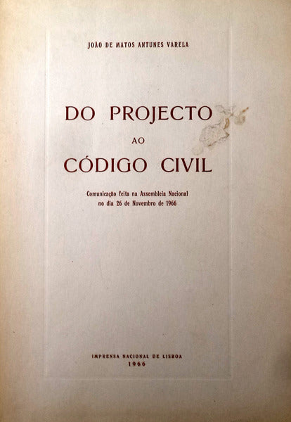 DO PROJECTO AO CÃ“DIGO CIVIL.
