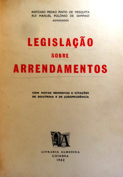 LEGISLAÃ‡ÃƒO SOBRE ARRENDAMENTOS.