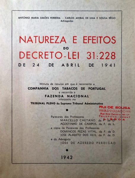NATUREZA E EFEITOS DO DECRETO â€“ LEI 31:228.